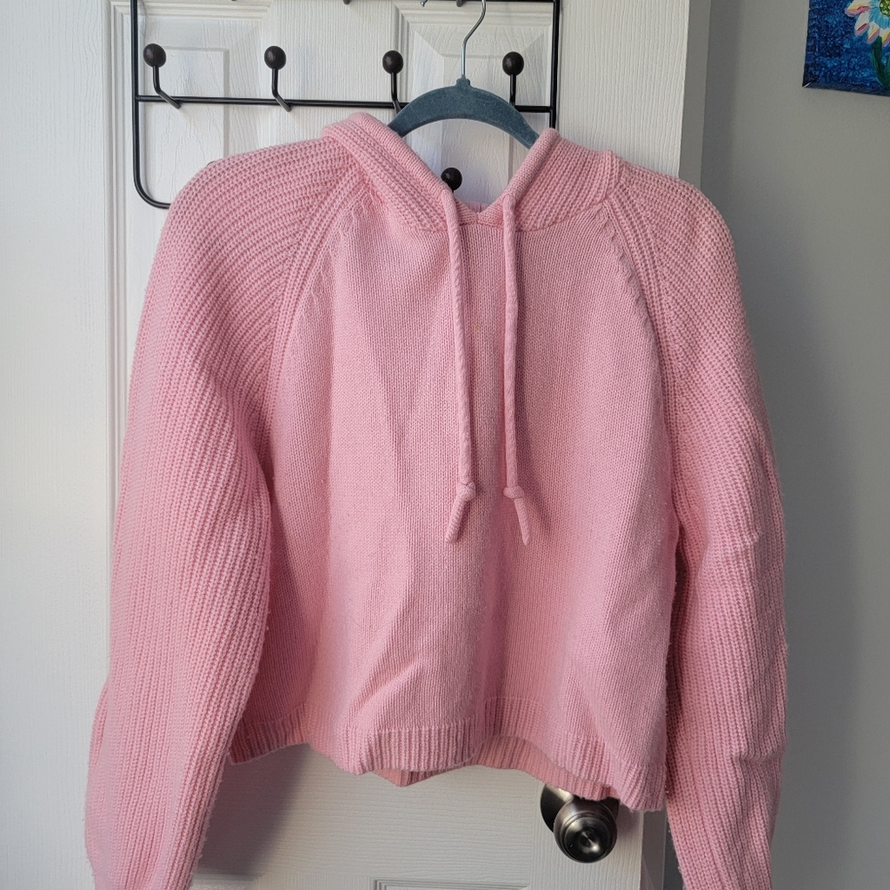 Pink Knit Hoodie